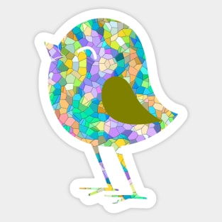 Cute Silhouette Mosaic Bird Sticker
